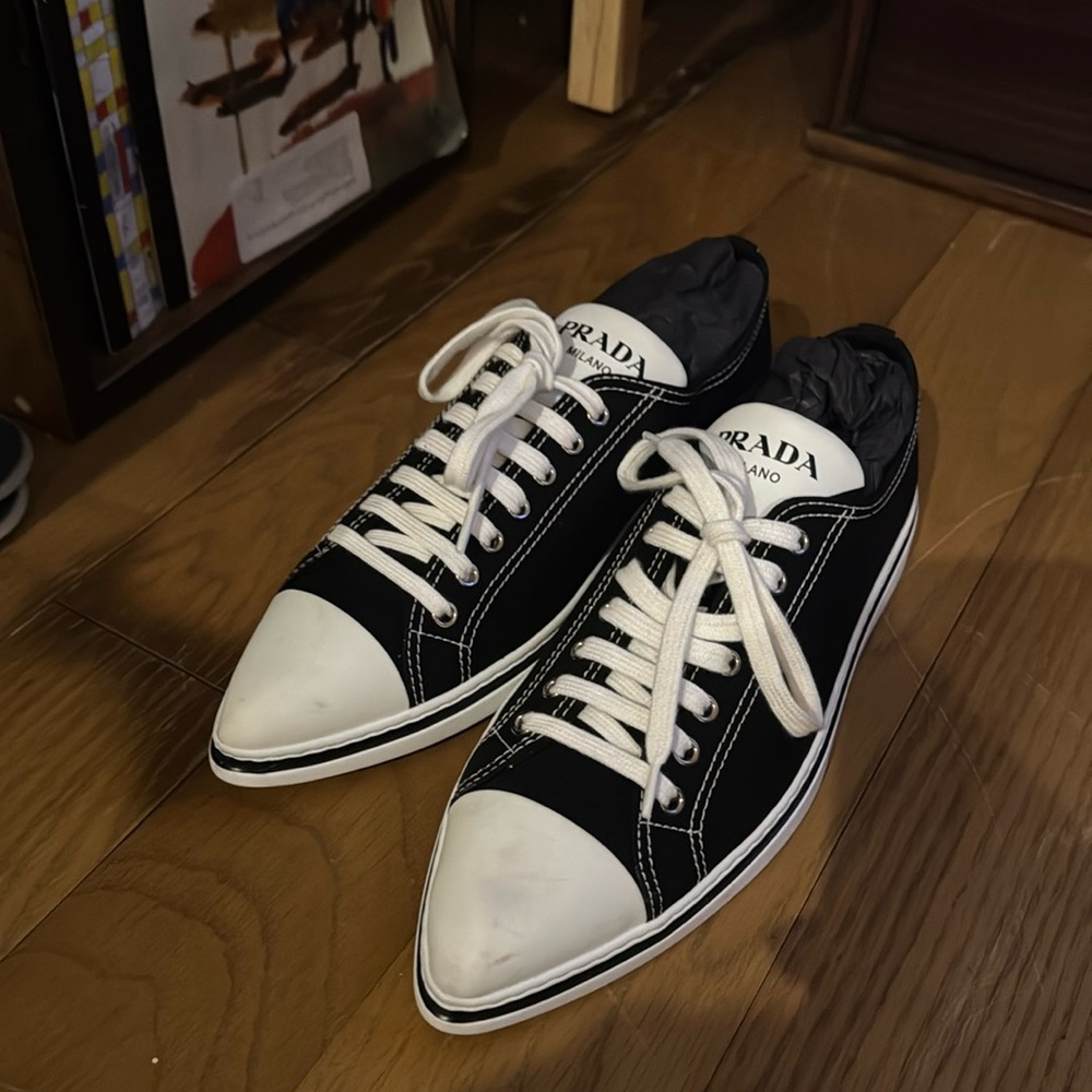 Prada Black and White ‘Converse’ Synthesis Sneakers - Low Top